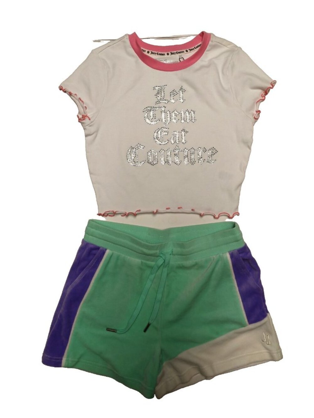 Juicy Couture Graphic Ribbed Baby Tee and ShortS 2 pcs set Size Medium